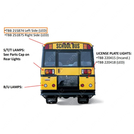 TBB 215874 WARNING LAMP,LED,RED/AMBER,LS REAR