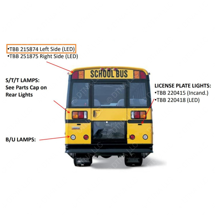 TBB 215874 WARNING LAMP,LED,RED/AMBER,LS REAR