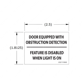 TBB 221160 LABEL OBSTRUCTION DET BLACK