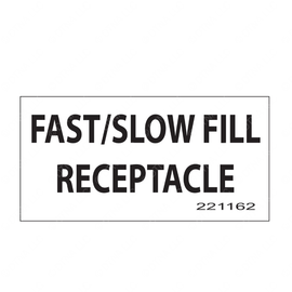 TBB 221162 LABEL CNG FAST/SLOW FILL RECEPTACLE BLK