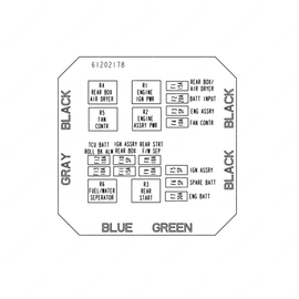 TBB 61202178 LABEL COMPONENT LOCATION/VALUE 2007