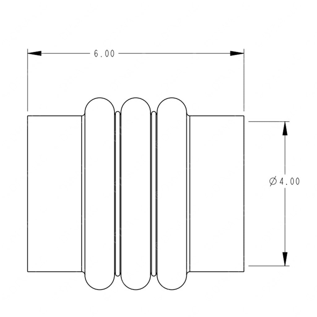 TBB 61231378 HUMP HOSE 4.0IN ID X 6IN LONG