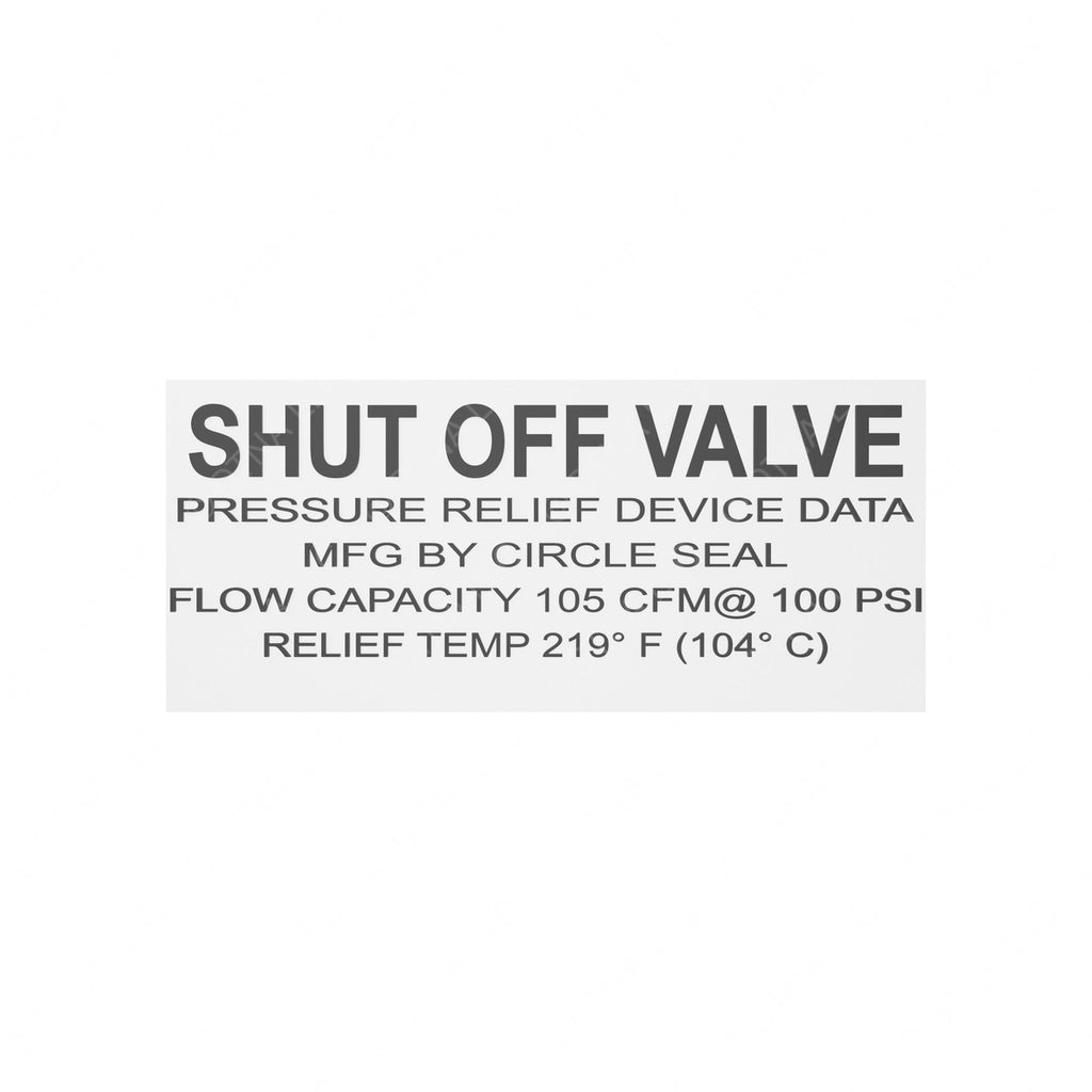 TBB 61270605 DECAL SHUT OFF VALVE