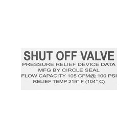 TBB 61270605 DECAL SHUT OFF VALVE