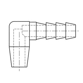 TBB 61360184 CONNECTOR 90 DEG 3/8HOSE BARB