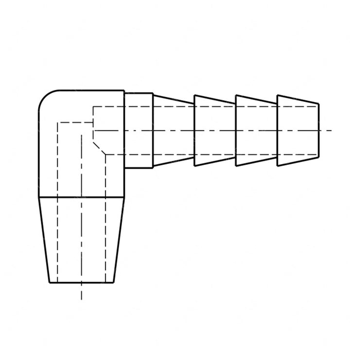 TBB 61360184 CONNECTOR 90 DEG 3/8HOSE BARB