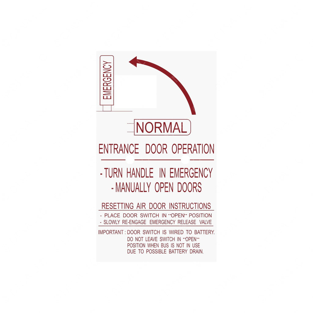 TBB 64008584 DECAL EMERGENCY RIDE