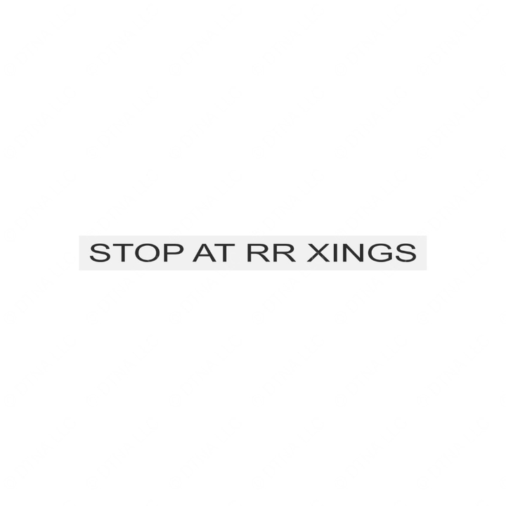 TBB 65007777 DECAL STOP AT RR X