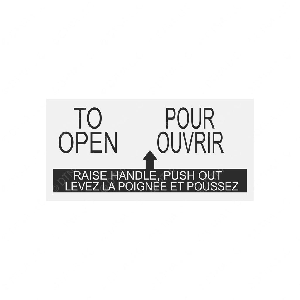 TBB 65008695 DECAL - TO OPEN/POUR O