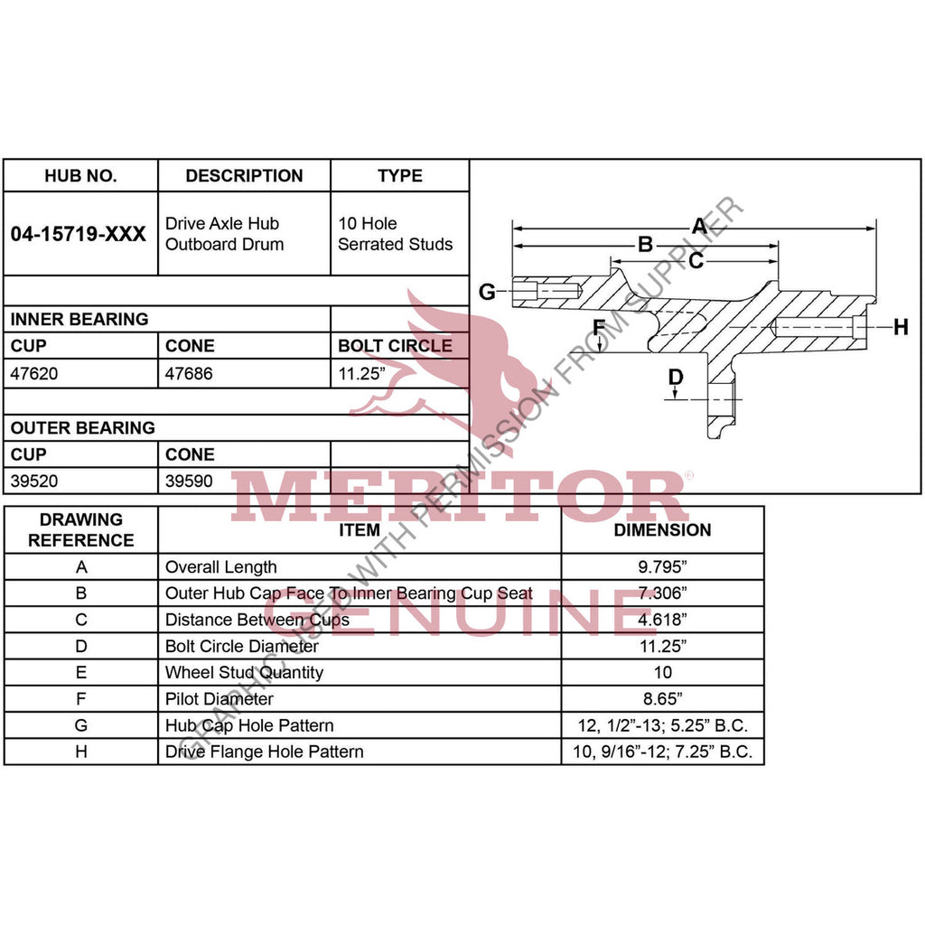 TDA 04 15719 002 AY REAR HUB