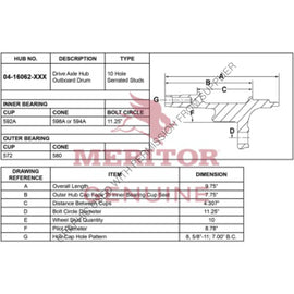 TDA 04 16062 005 HUB ASSEMBLY, STUD, TR