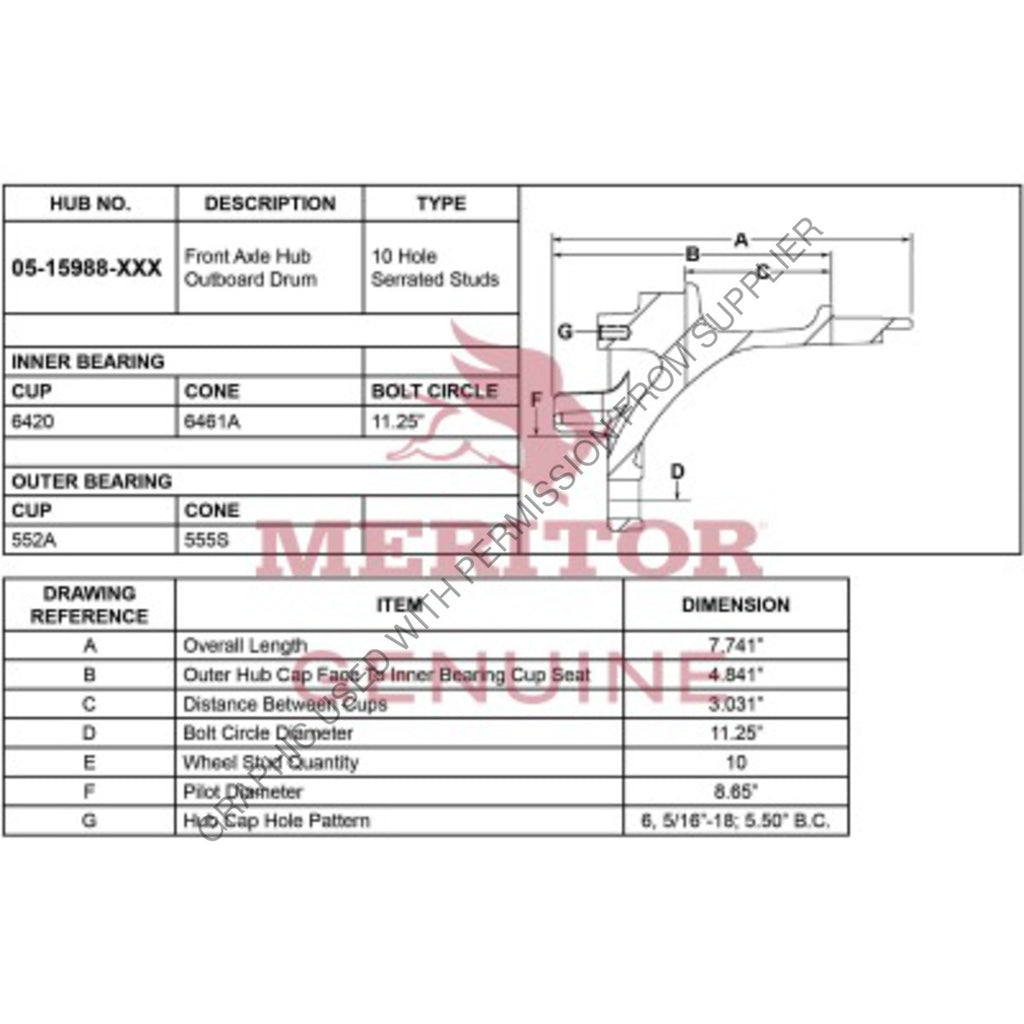 TDA 0515988001 AY-HUB/STUD/ABS