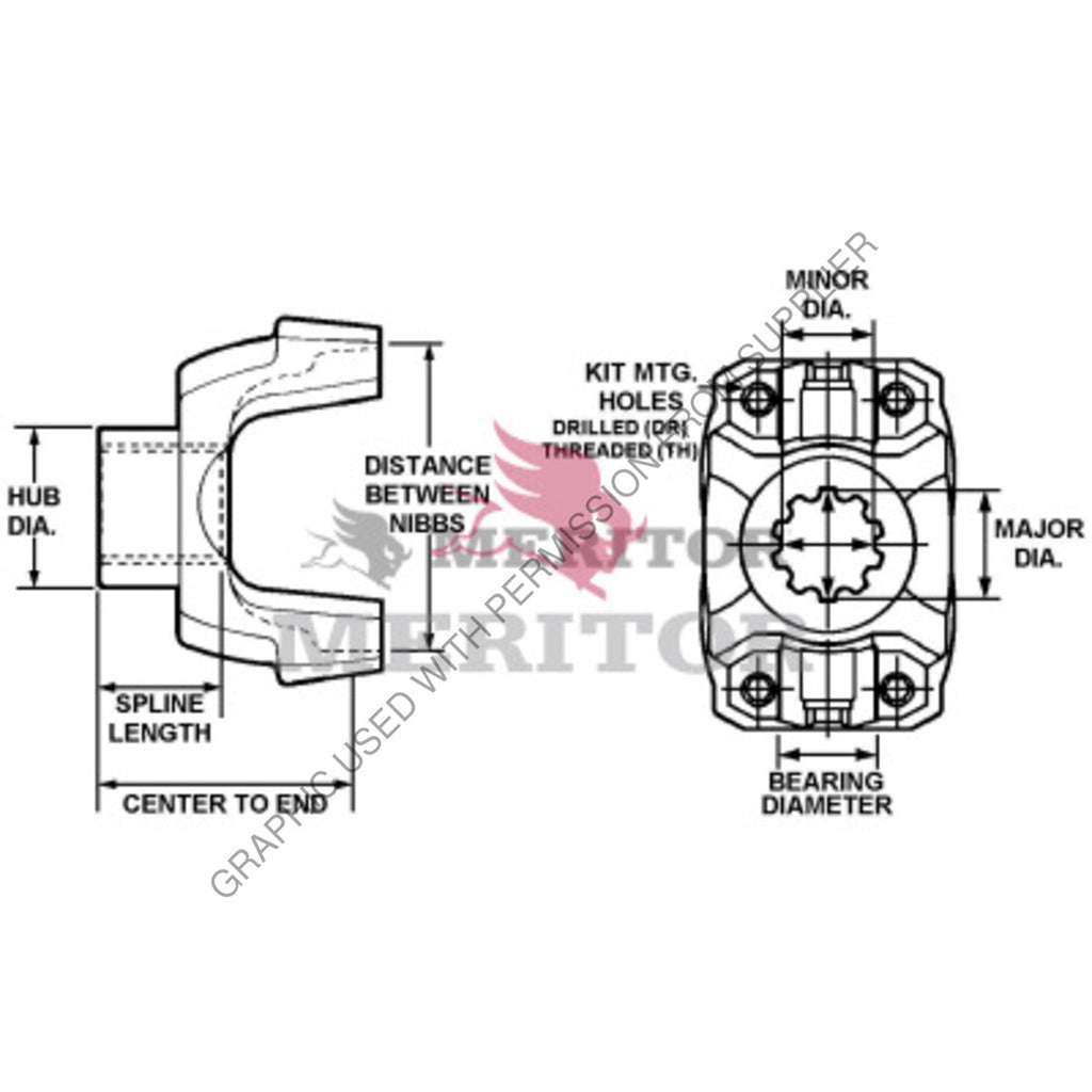 TDA 176TYS32 3A2 YOKE, FWD INPUT-1760