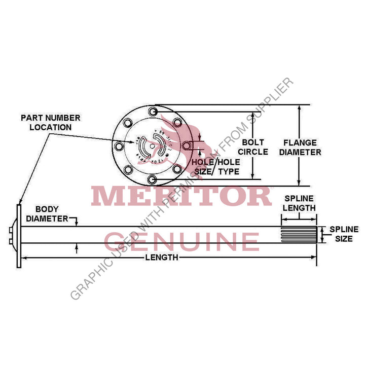 TDA 3202H8666 AXLE SHAFT