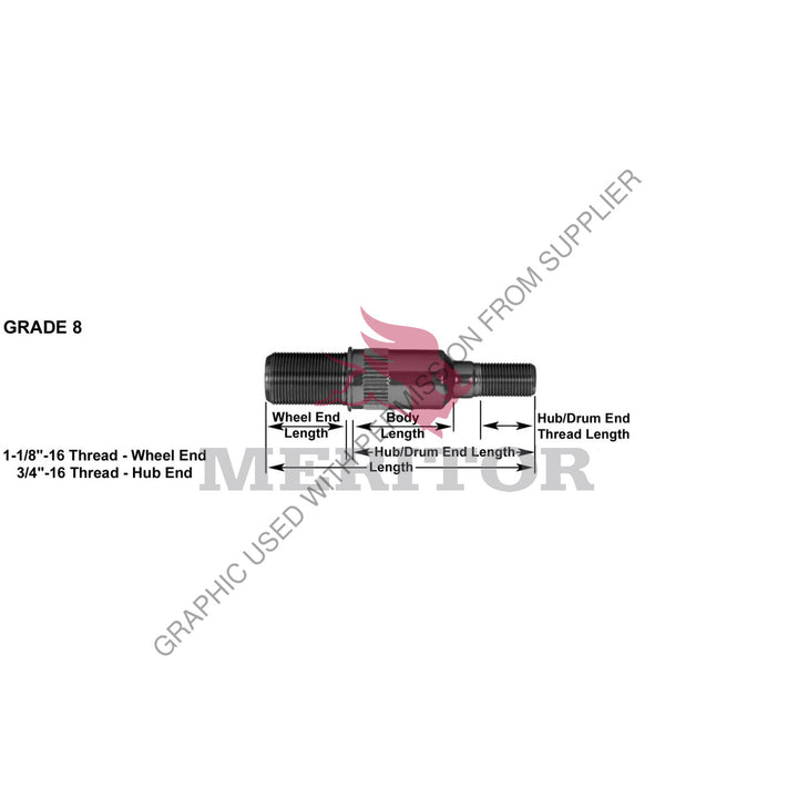TDA R008976R STUD-R.H.