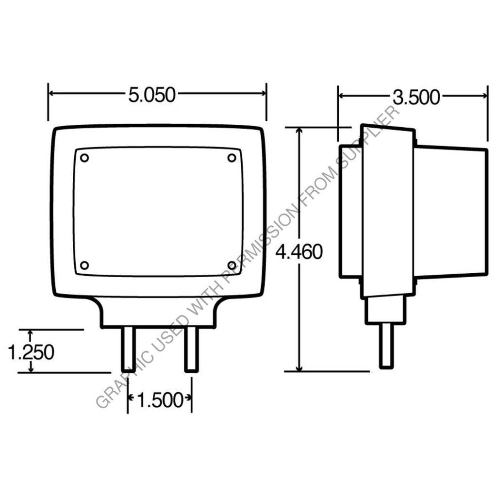 TL  70356 LAMP-DBL FACE,5X4,RED/AMBER,LH,BLACK