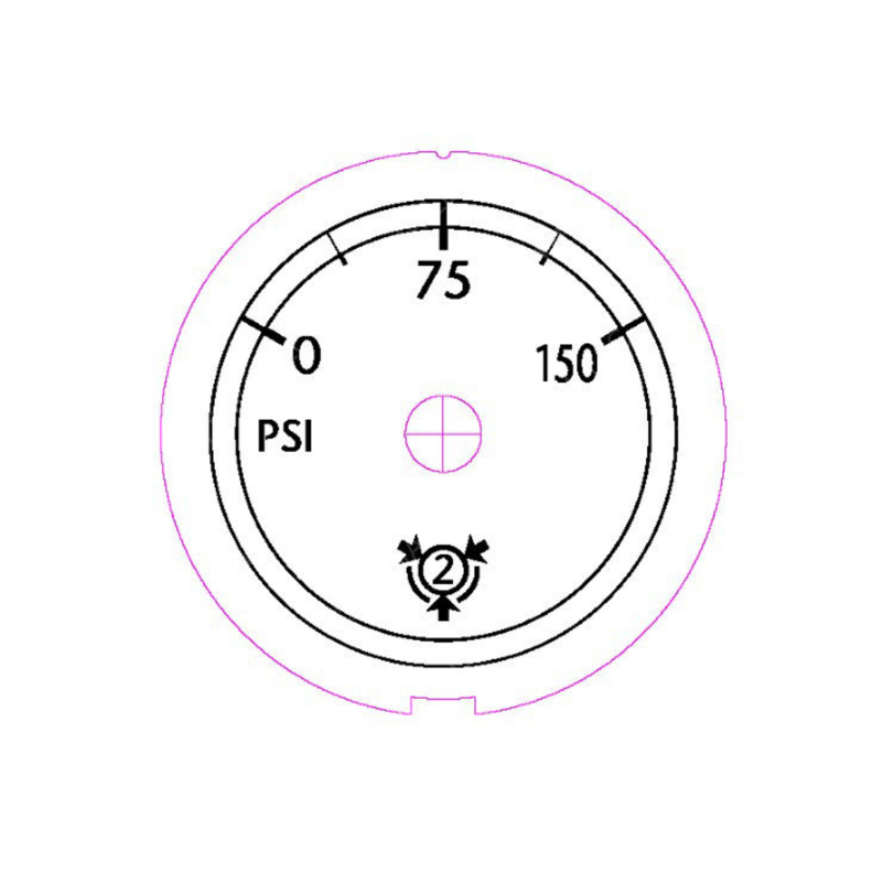 W22-00008-072 GAUGE-AIR PRESSURE,PRIM,POL