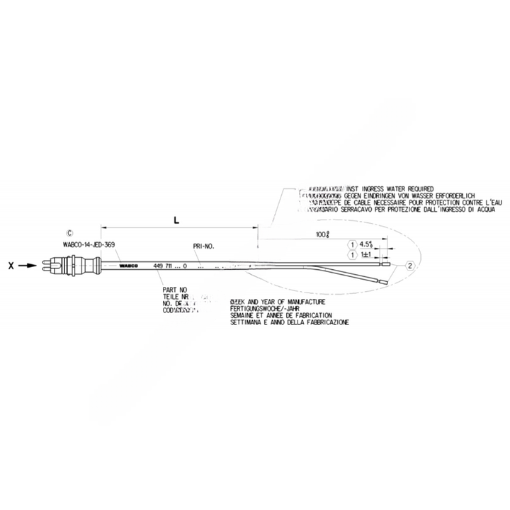 WAB 449 711 046 0 CABLE ABS SENSOR
