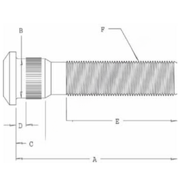 WWD 101162 SERRATED STUD M22 X 4.00 LG
